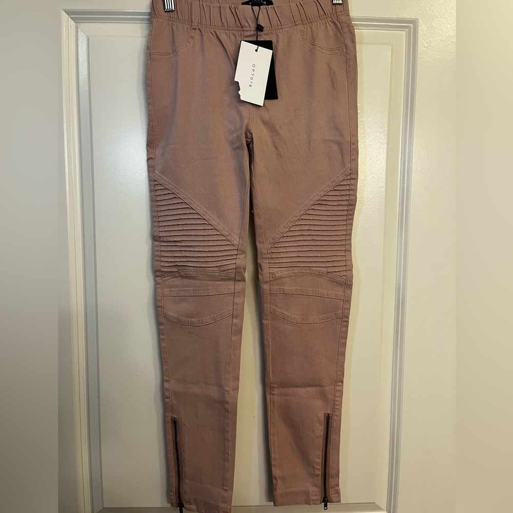 Beulah Pink Moto Leggings